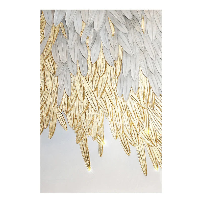Product Image for Avelena | Modern Abstract Golden Feather Design Wandkunst Fine Art Leinwanddruck Bild für Luxuriösen Wohnraum Schlafzimmer Eingang Flur Kunst Dekor, 1