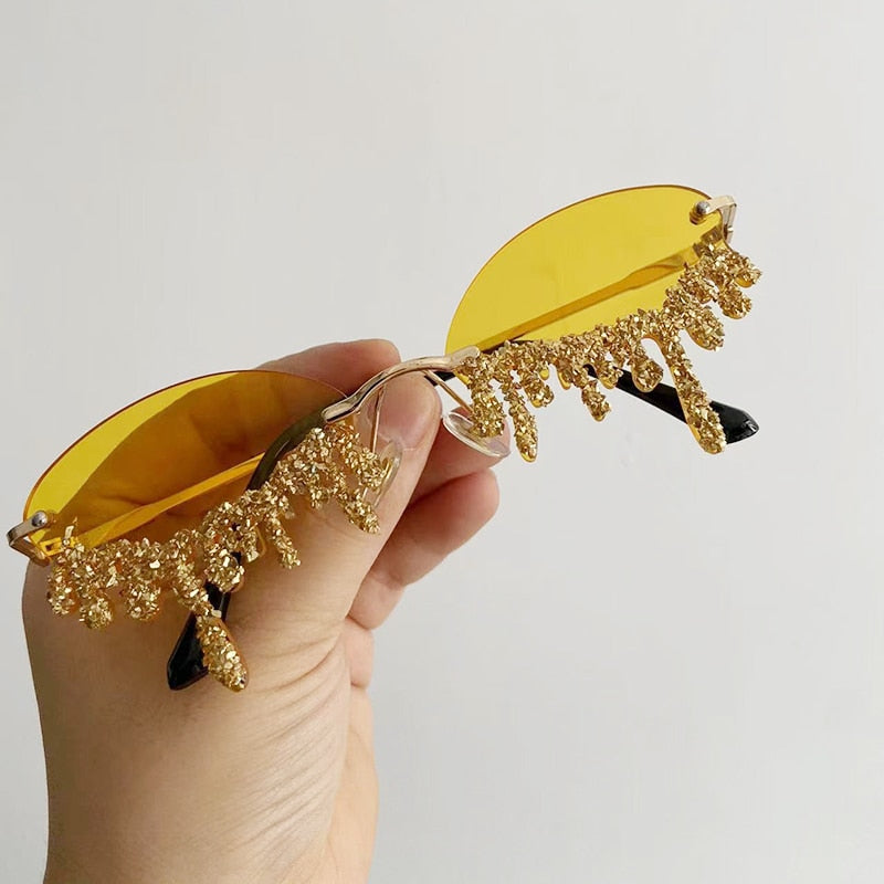 Product Image for Avelena | me a Glitter – Strahlende Festival Sonnenbrille, Gelb