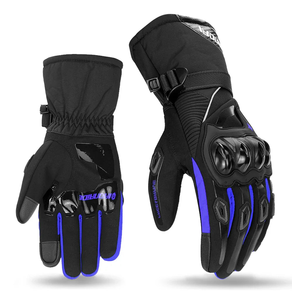 Product Image for Avelena | Vollfinger Winter Motorradhandschuhe für Männer – Warm und Langlebig, WN-01 Blaue Handschuhe / XL
