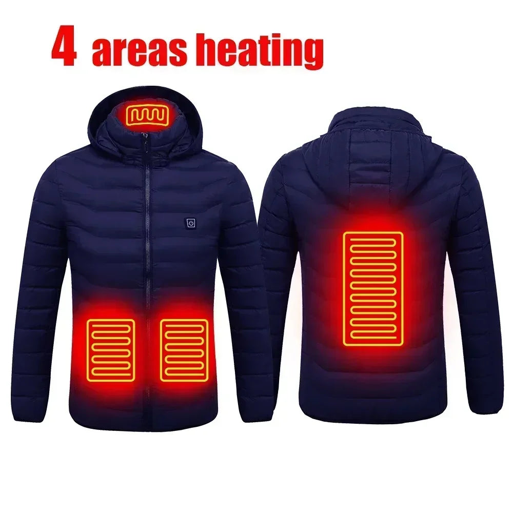 Product Image for Avelena | Thermacoat Beheizte Jacke Männer & Frauen Winter Usb Elektrisch Slim Selbstheizend, 4D Bereiche Blau / L