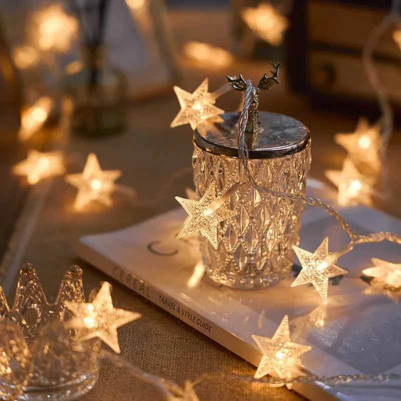Product Image for Avelena | Starlight LED Lichterkette: Ideal für Innendekoration, Außencamping und Zeltatmosphäre, stern-warm licht / 10 Meter