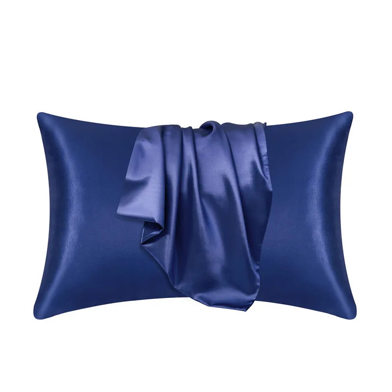Product Image for Avelena | Kissenbezug aus 100% Maulbeerseide Luxuriöser und Außergewöhnlicher Komfort, Marineblau / 51cmx76cm