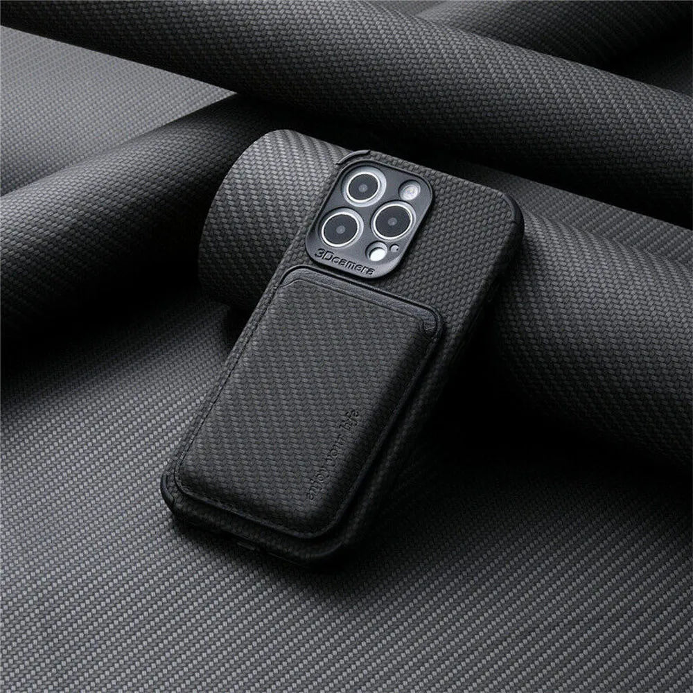 Product Image for Avelena | Carbongewebe Magsafe Wallet Case Iphone Hülle und Geldbörse, Schwarz / iPhone 12 Mini