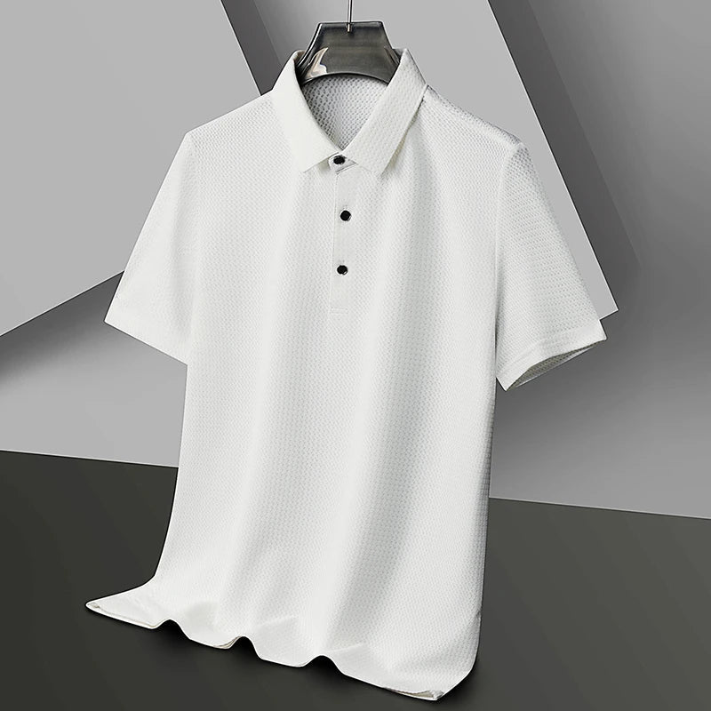 Product Image for Avelena | Herren Ananas Gitter Polo Shirt, Weiß / XXL