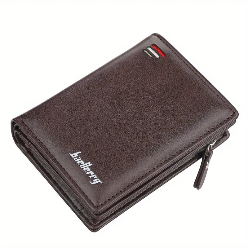 Product Image for Avelena | Herren Pu Leder Kurz Geldbeutel mit Reißverschluss Münzfach, kaffee
