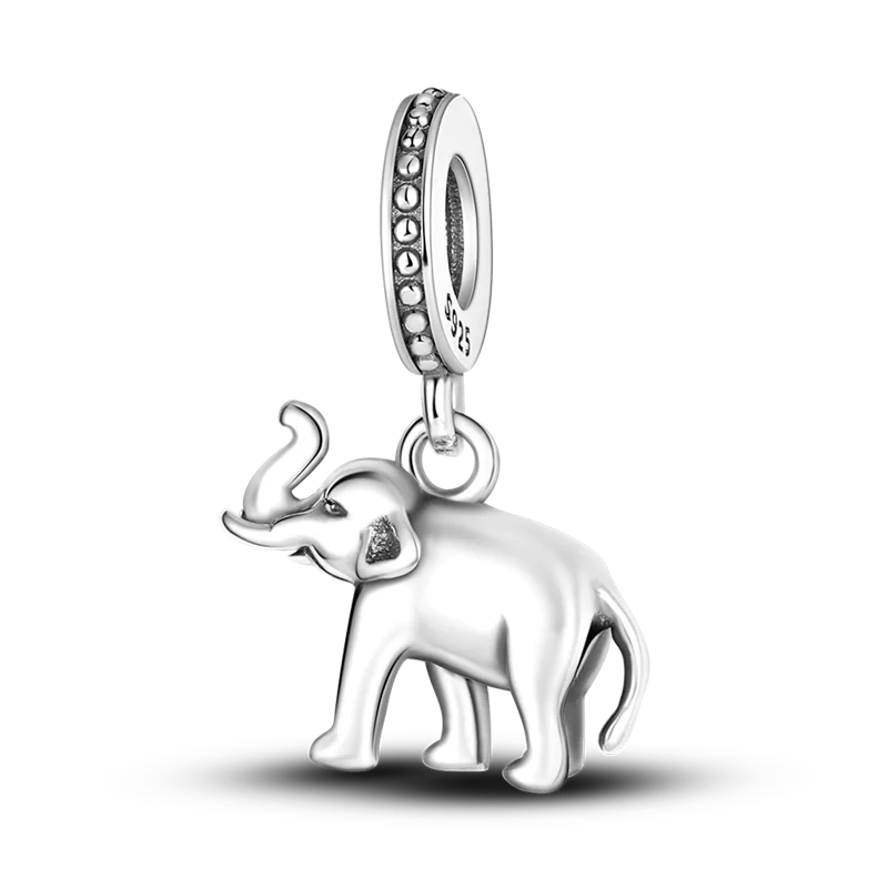 Product Image for Avelena | 925 Silber Goldener Leopard Charms Perlen Bunte Chamäleon Nashorn Löwe Skarabäus Katze Anhänger Geeignet für Original Pandora Armband 