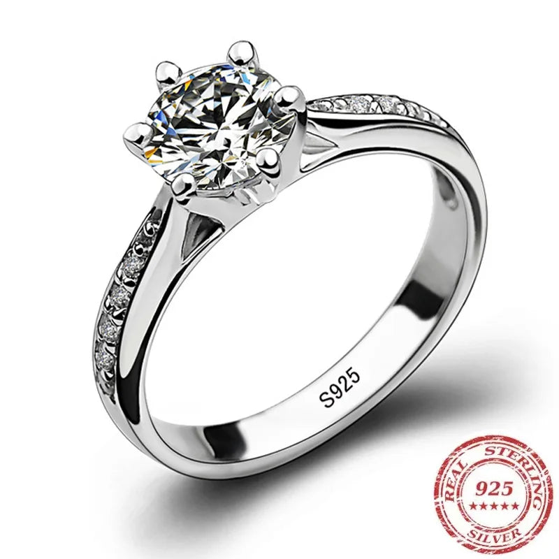 Product Image for Avelena | Damen Klassisch 925 Sterling Silber Sechs-Krallen Ring - 0.70Ct Imitation Diamant, 6