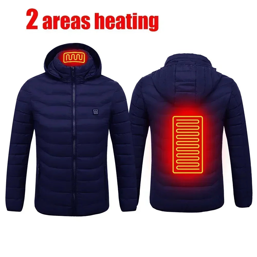 Product Image for Avelena | Thermacoat Beheizte Jacke Männer & Frauen Winter Usb Elektrisch Slim Selbstheizend, 2D Bereiche Blau / XXXL