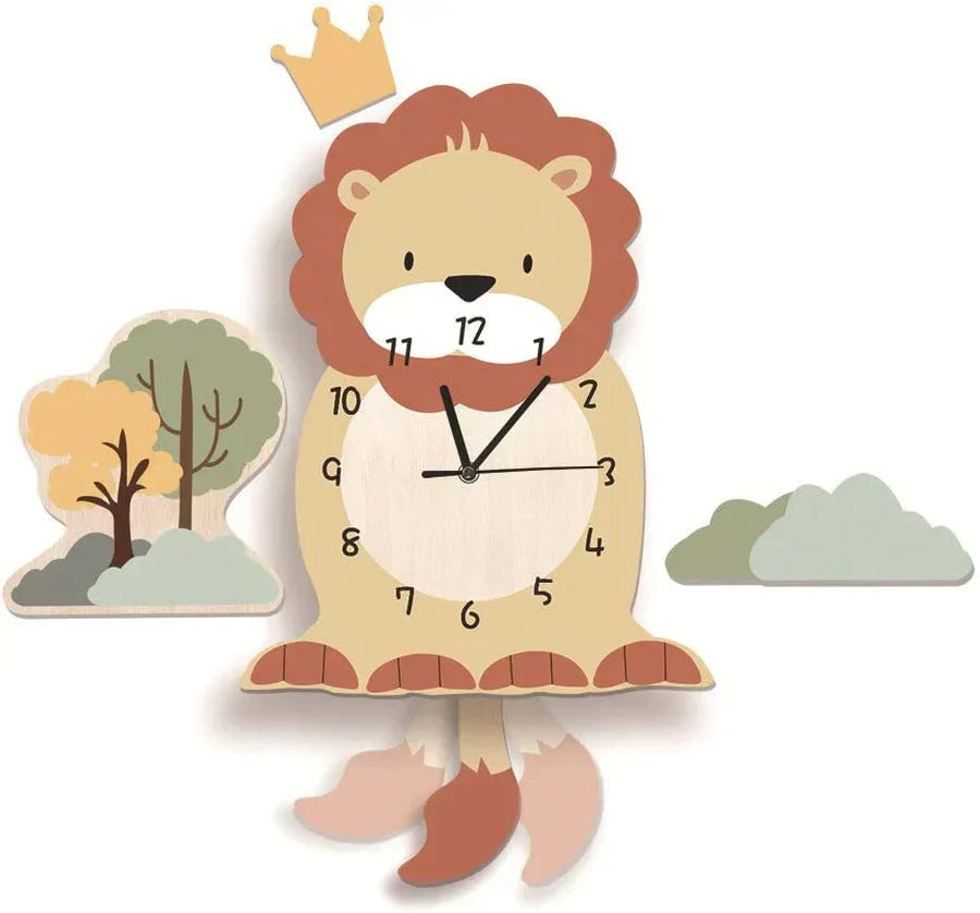 Product Image for Avelena | Kinder Wanduhren mit Tiermotiven Süße Dekoration für Das Kinderzimmer, Leo