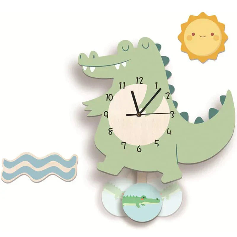 Product Image for Avelena | Kinder Wanduhren mit Tiermotiven Süße Dekoration für Das Kinderzimmer, Krokodil