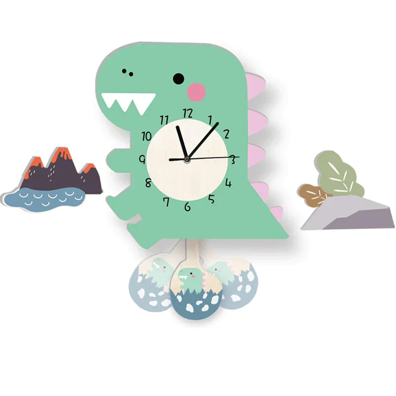 Product Image for Avelena | Kinder Wanduhren mit Tiermotiven Süße Dekoration für Das Kinderzimmer, Dino