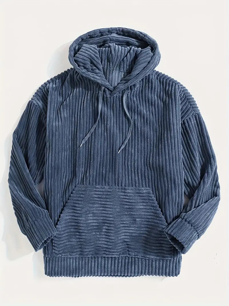 Product Image for Avelena | Cord Hoodie Pullover mit Kapuze aus Cord, Blau / 3XL