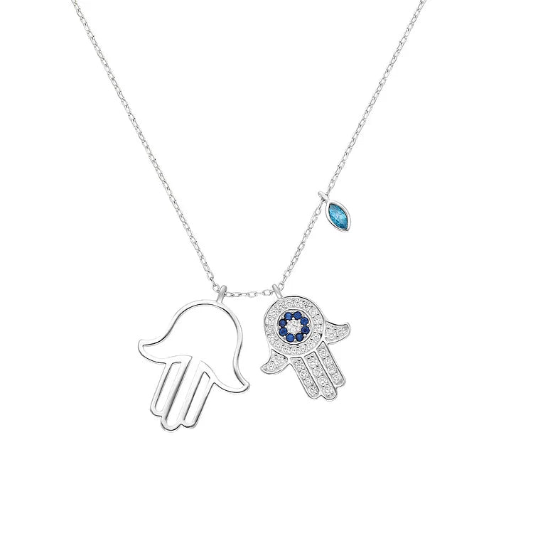 Product Image for Avelena | Halskette mit Fatimas Hand und Übel Auge Yasmin, Silber