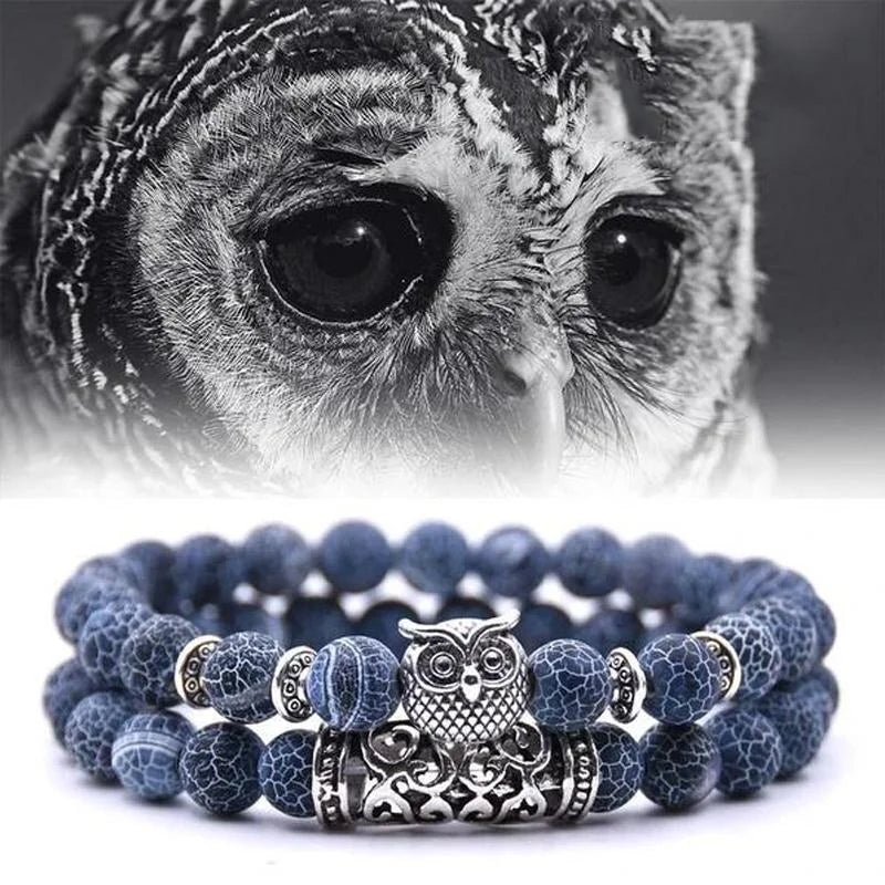 Product Image for Avelena | Eule Charme Naturstein Armband, Türkis