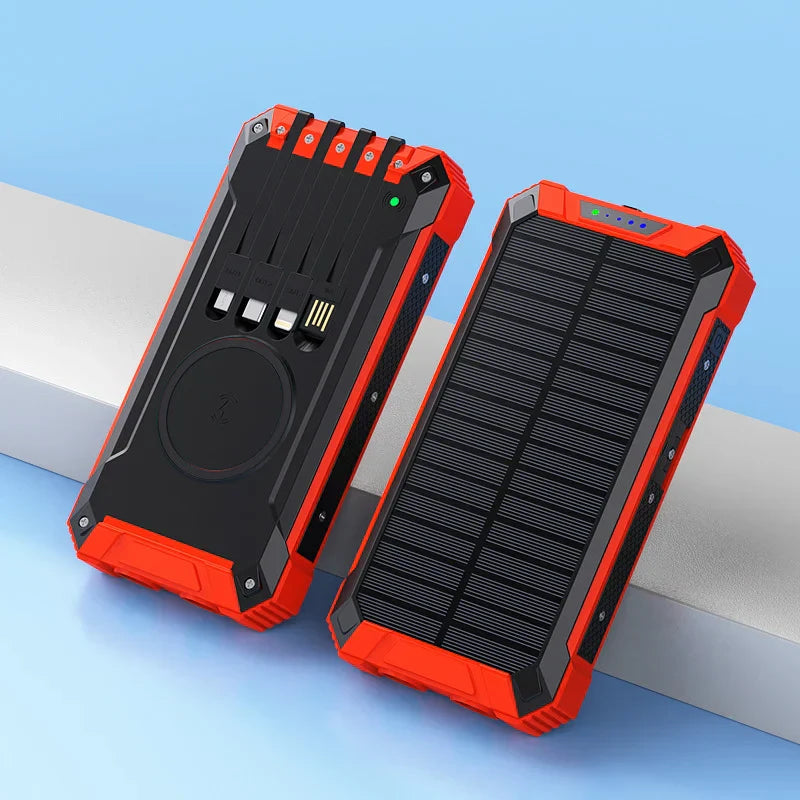 Product Image for Avelena | Powerbank Tragbare Solar Drahtlose Strombank, Rot