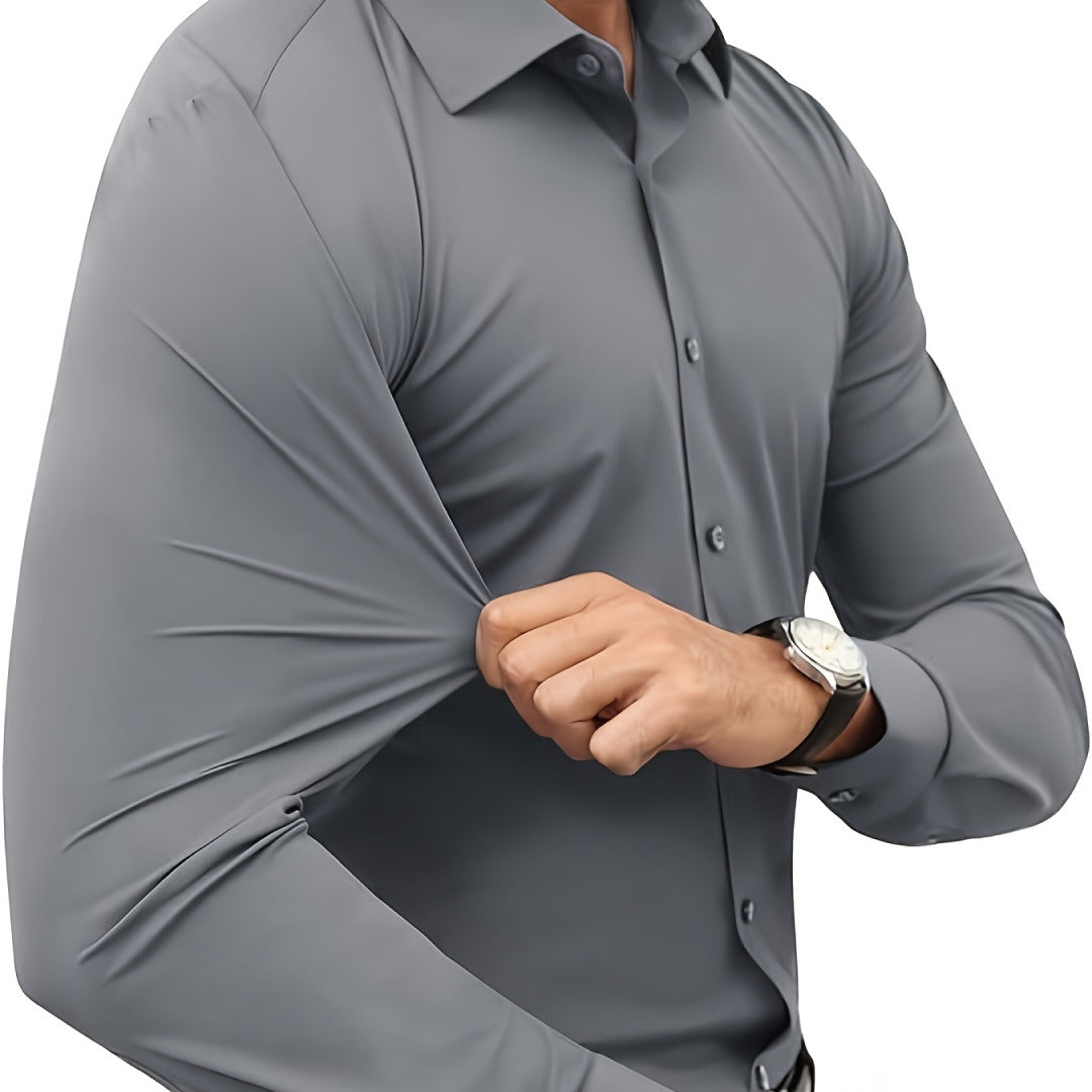 Product Image for Avelena | Herren Slim Fit Langarmshirt Lässig, Grau / XL