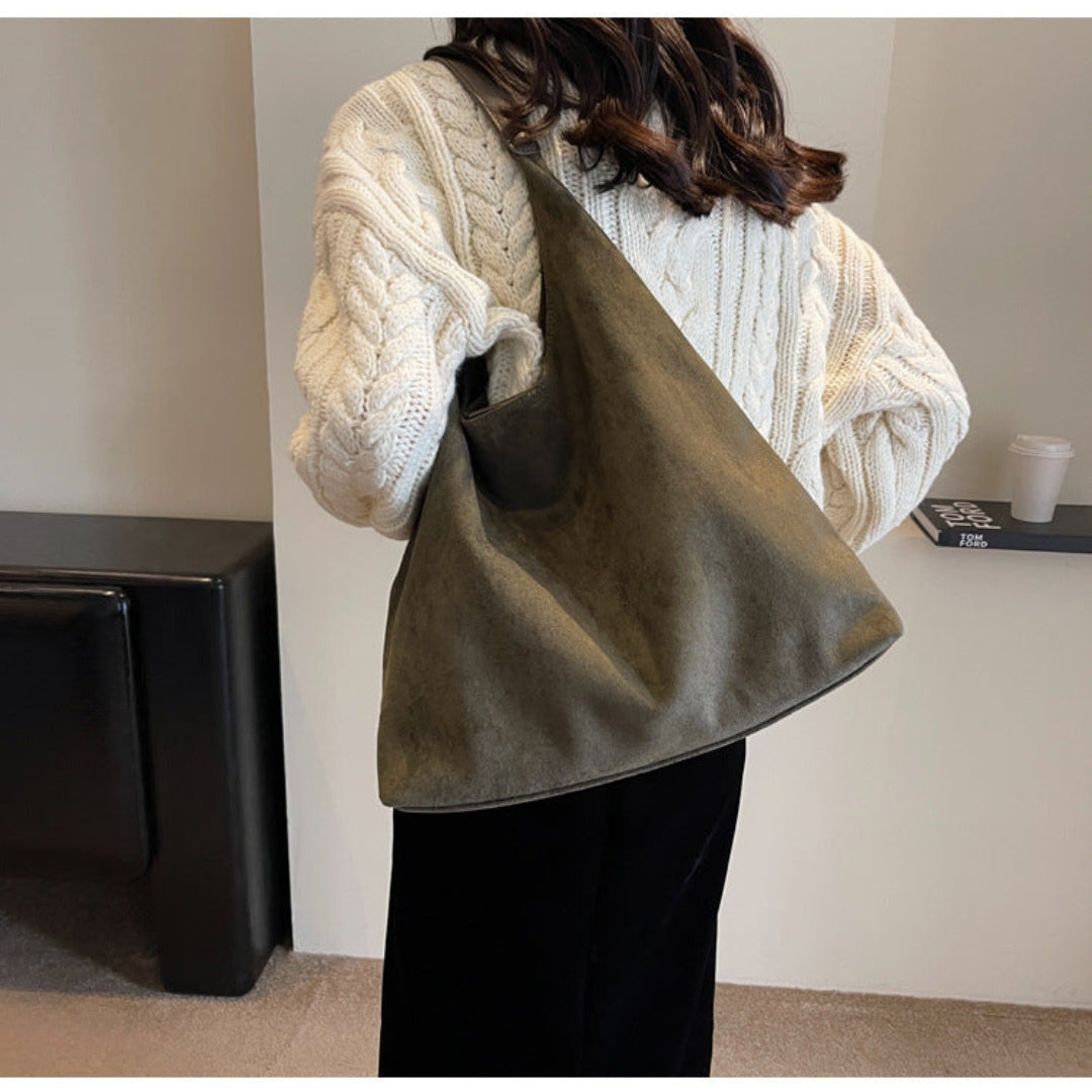 Product Image for Avelena | Damen Elegante Wildleder Tote Bag Gemütlich, Grün