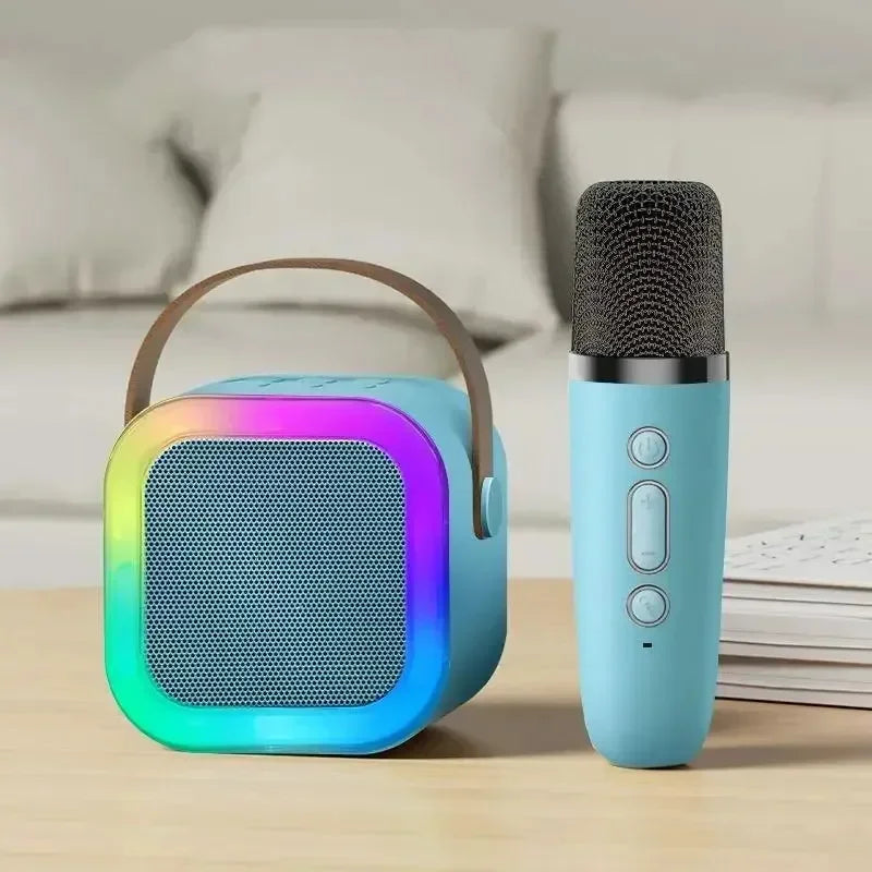 Product Image for Avelena | Tragbare Bluetooth Karaoke-Maschine mit kabellosen Mikrofonen - Lustiges Geschenke für die Familie zum Singen, Blau / 1 Mic