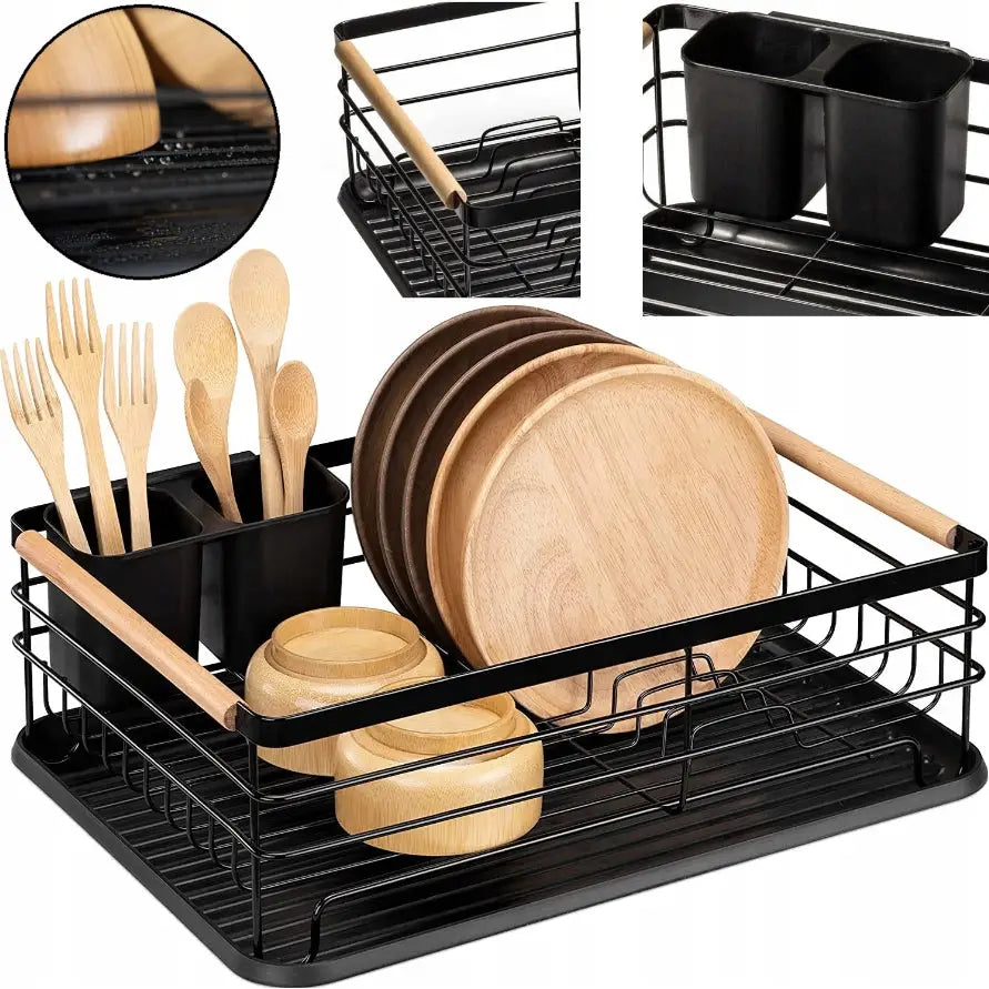 Product Image for Avelena | Geschirrabtropfer Schwarz Freistehend Groß Abtropfschale