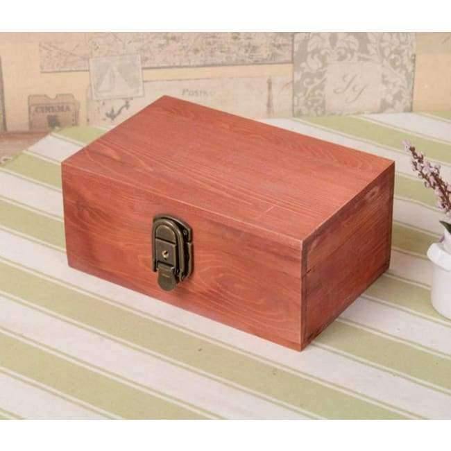 Product Image for Avelena | Vintage Massivholzbox Mit Schloss Schmuck Geheimtagebuch Briefe Aufbewahrungsbox Schreibtischorganisation, 21x14x10cm / Rot