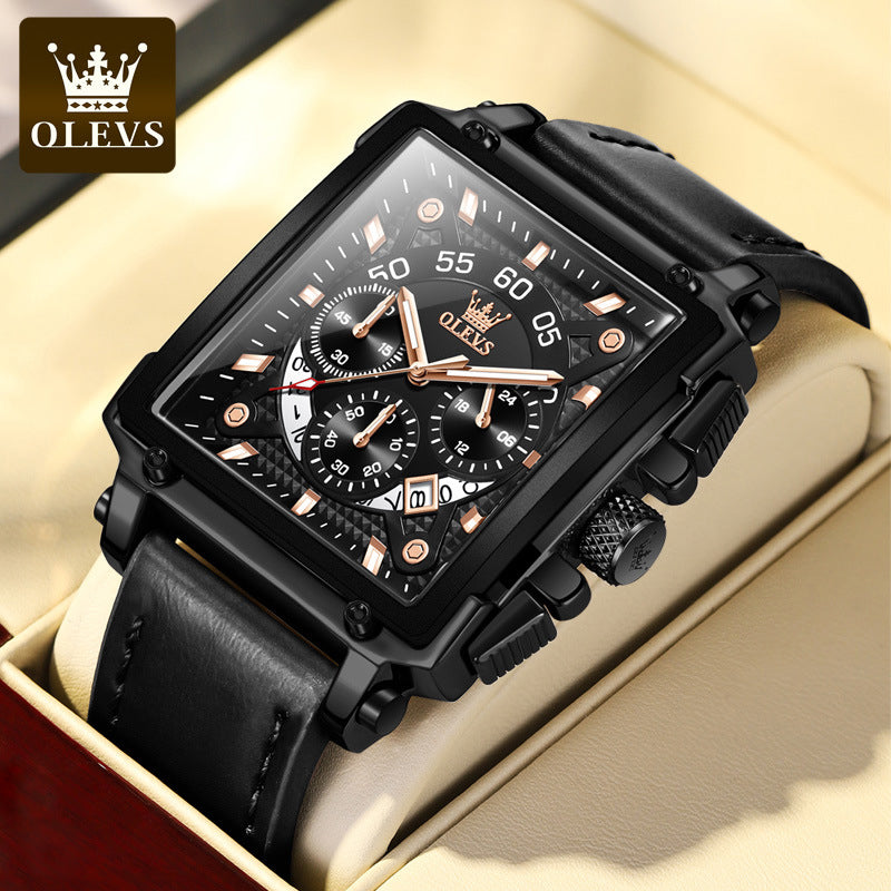 Product Image for Avelena | Luxus Quadrat Geschäfts Quarz Uhr, Schwarz