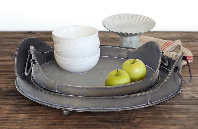 Product Image for Avelena | Vintage Metall Runde Nesting Teller Set aus 2