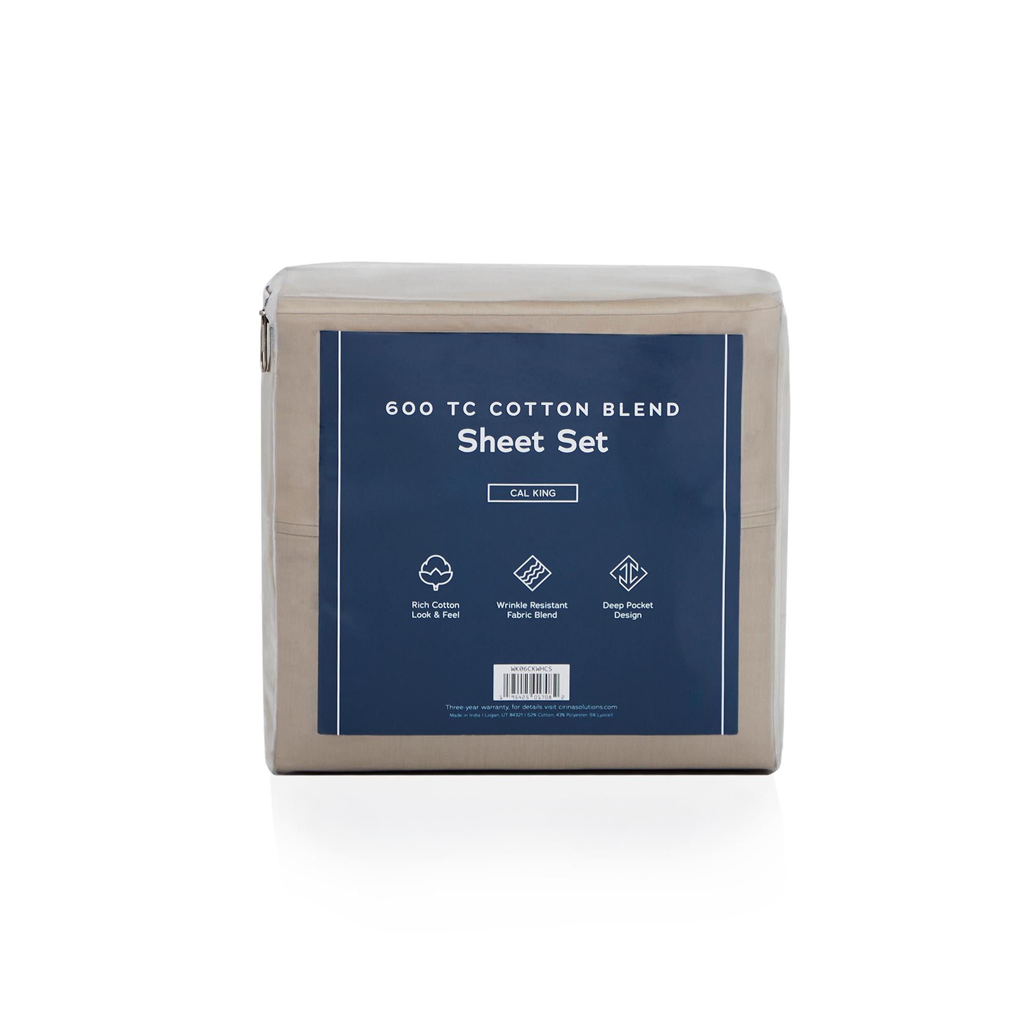 Weekender 600 TC Cotton Rich Sheet Set - Sandstone (Queen)