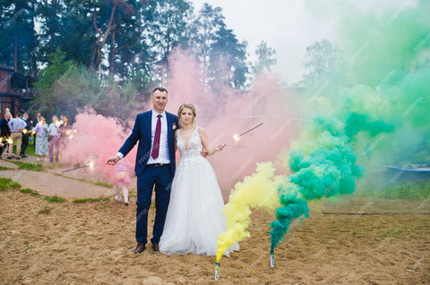 photo mariage fumigenes