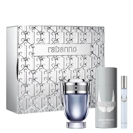 Paco Rabanne Invictus 100ml EDT, 150ml Deodorant Spray & 10ml Travel Spray Gift Set