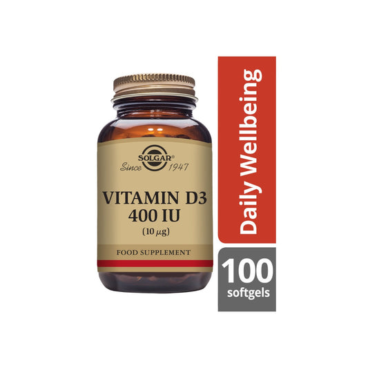Solgar® Vitamin D3 400 IU (10 μg) Softgels - Pack of 100