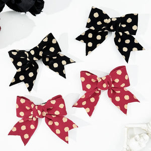 2-Piece Polka Dot Bow Hair Clip - Amplified Queens 