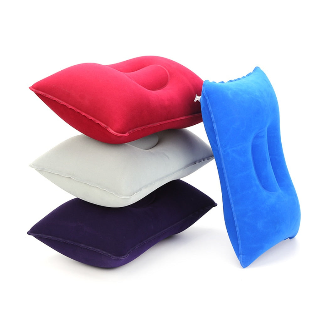 1pc Portable Fold Outdoor Travel Sleep Pillow Camping Tent Inflatable Pillow Airplane Hotel Rest Comfortable Sleep Pillows