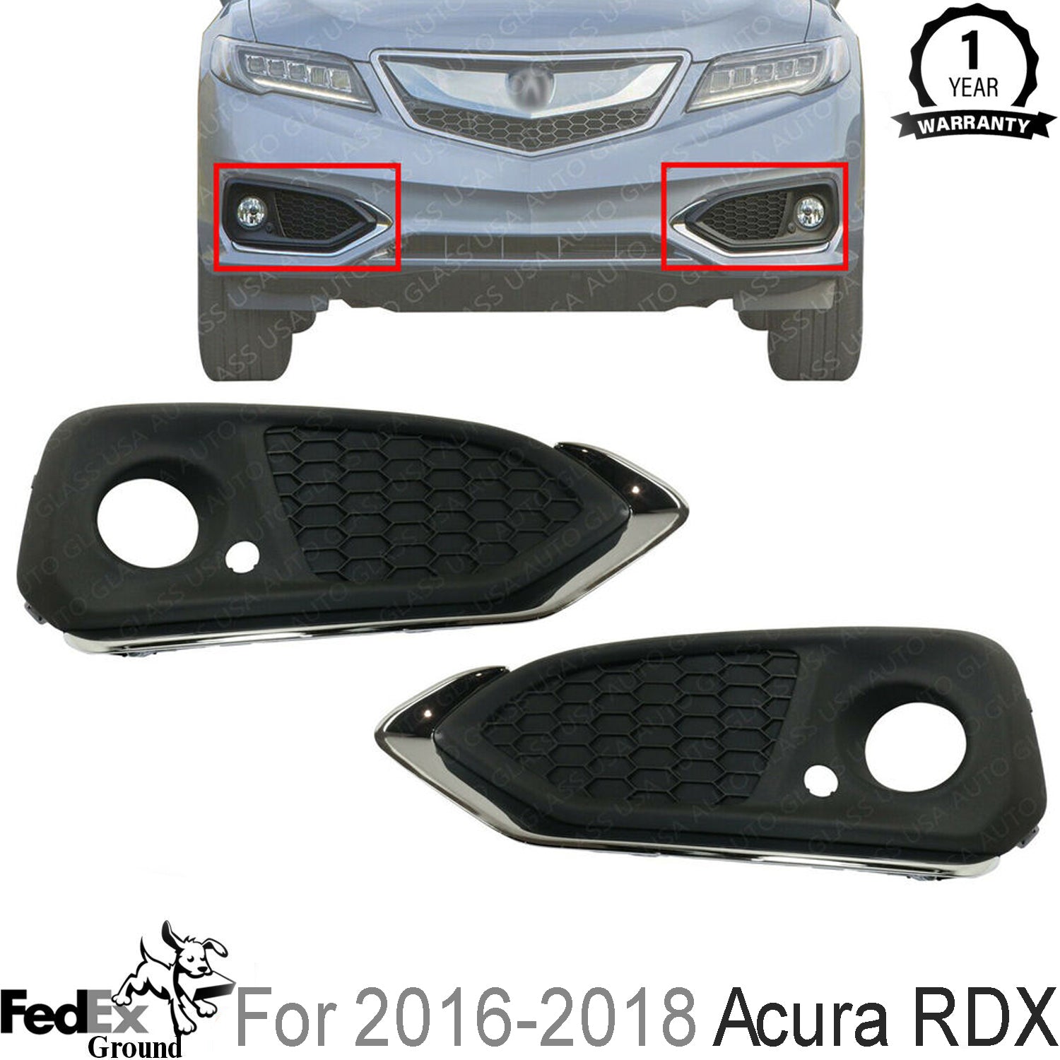 New Fog Light Covers Trim For 2016-2018 Acura RDX