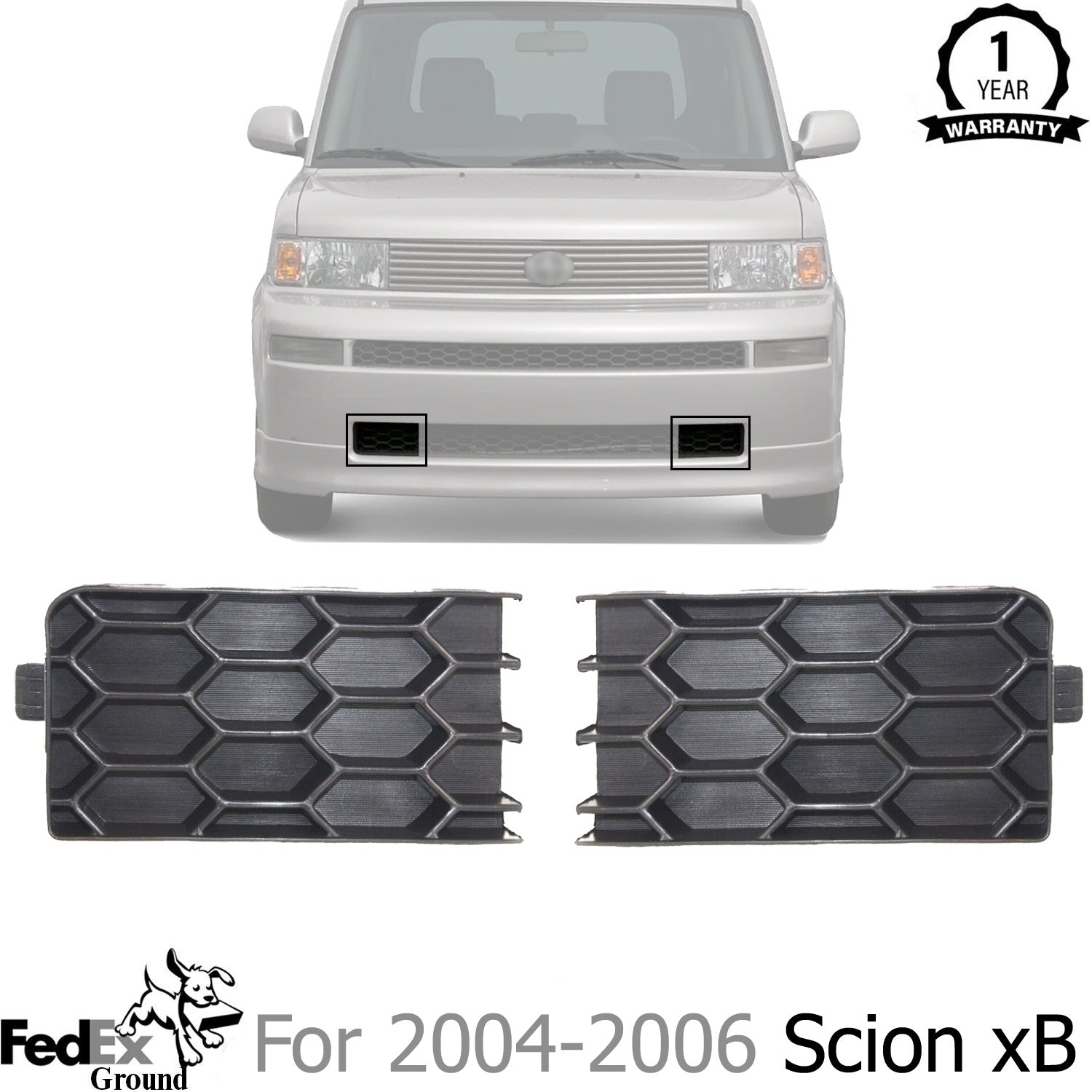 New Front Fog Light Cover RH & LH Side For 2004-2006 Scion xB