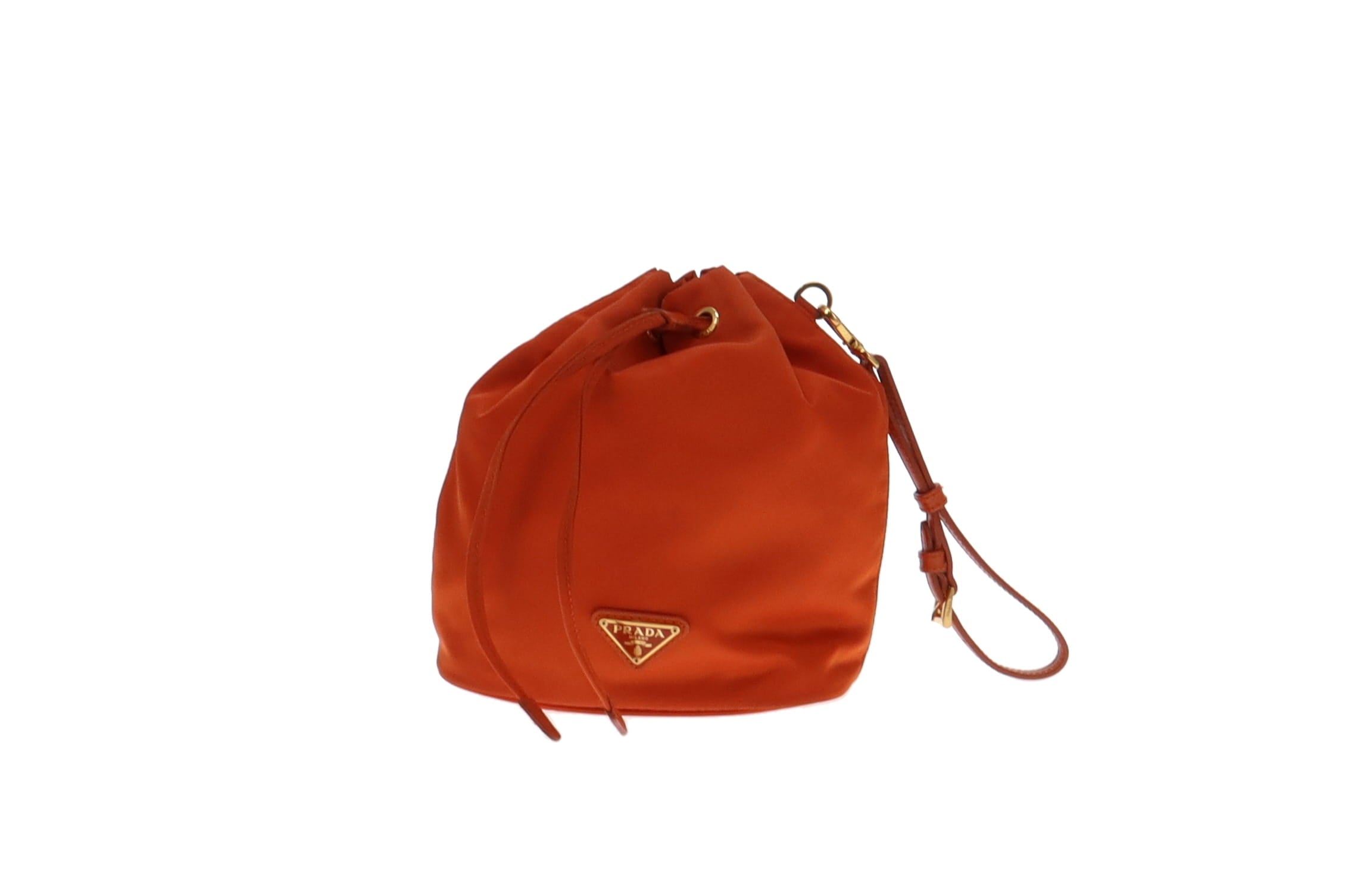 Prada Orange Nylon Bucket Pouch/Wristlet – Designer Exchange Ltd