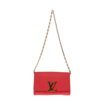 Louis Vuitton Red Calfskin Leather Chain Louise GM Bag Louis