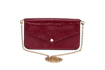 Louis Vuitton Vernis Felicie Chain Wallet Magenta