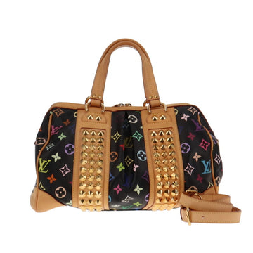 Louis Vuitton Monogram Studded Takashi Murakami Alma Bag MM Black