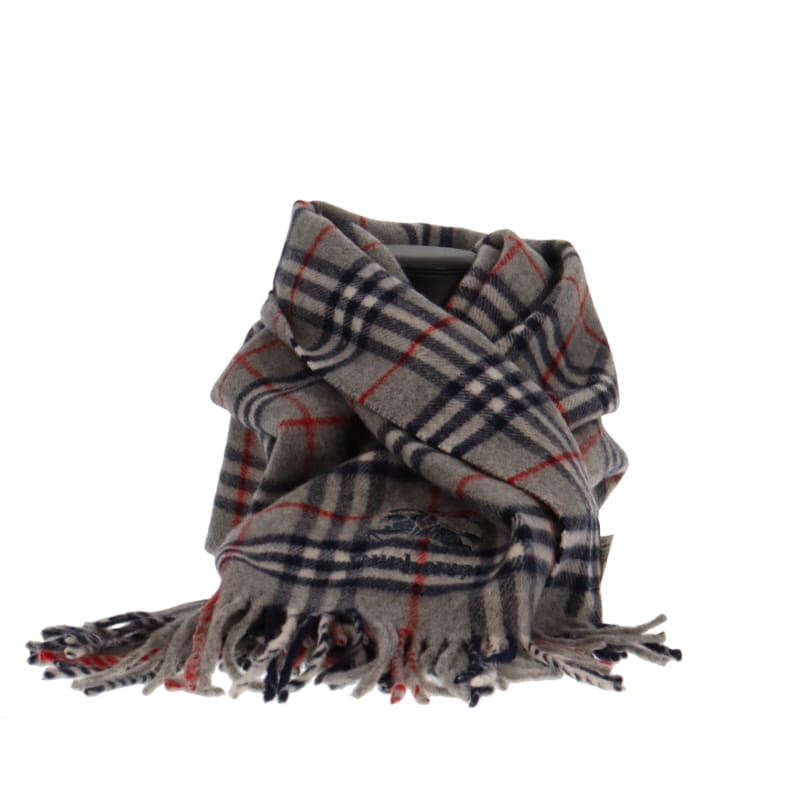 Burberry Vintage Grey 100% Lambswool Check Scarf – Designer Exchange Ltd