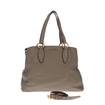 Qoo10 - MIUMIU RN0893 2A44 VITELLO SHINE LEATHER TOTE BAG_Pale