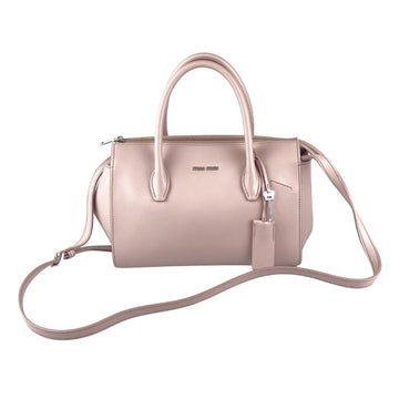 Qoo10 - MIUMIU RN0893 2A44 VITELLO SHINE LEATHER TOTE BAG_Pale