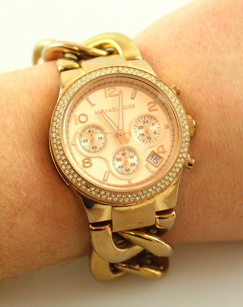 michael kors gold chain watch