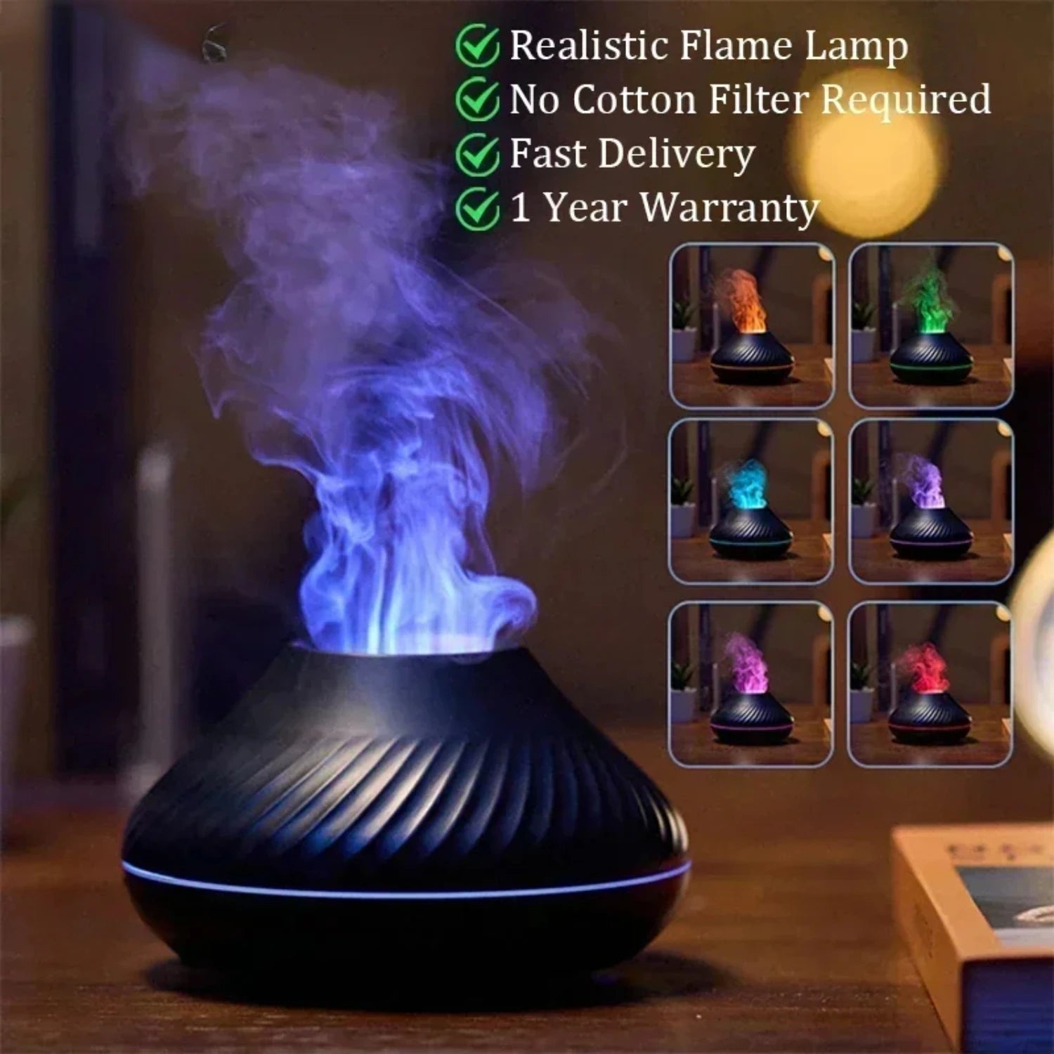 Volcanic Diffuser Portable Air Humidifier Essential Oil Diffuser Night Light mist Sprayer