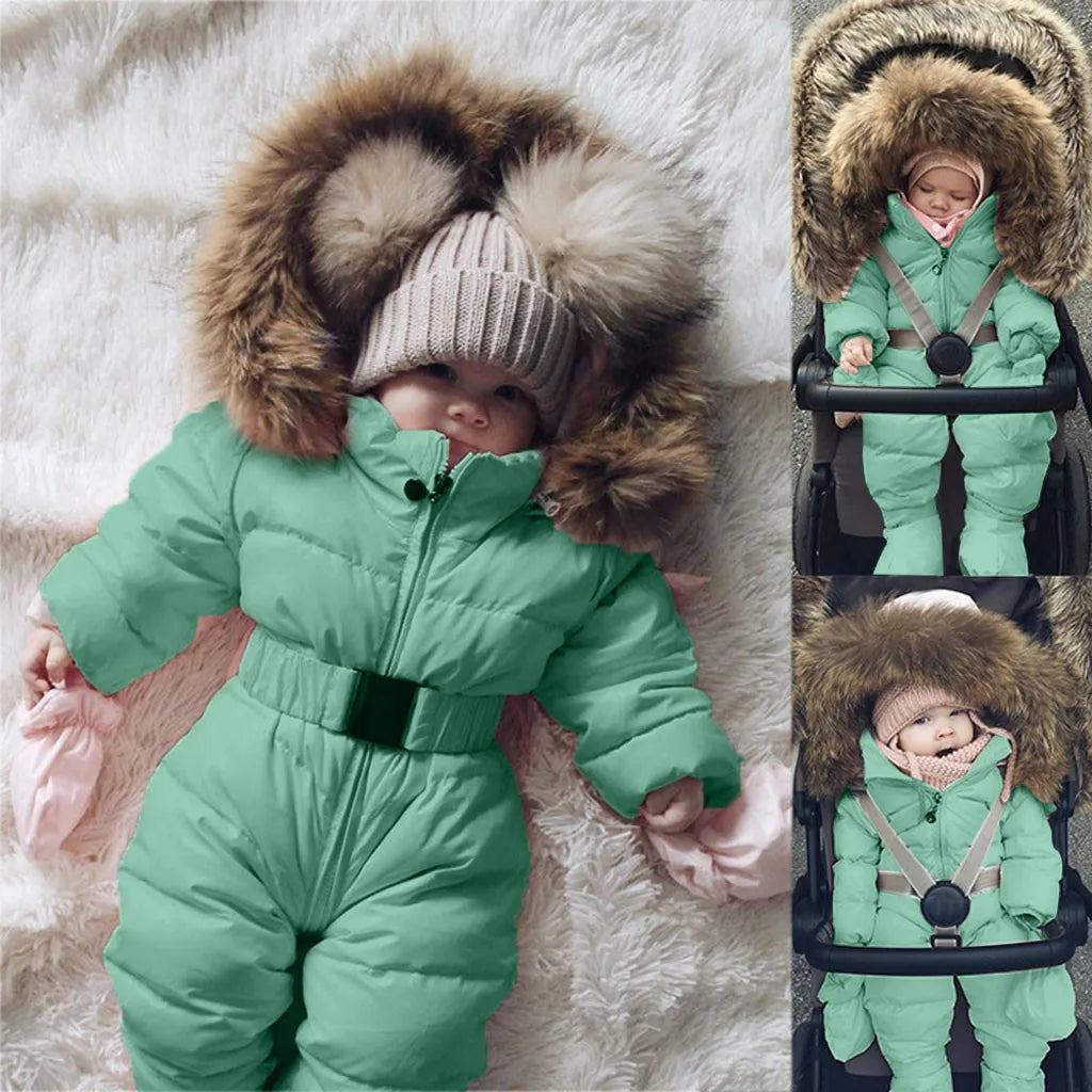 Jumpsuit Warm Baby Jacket Coat Girl Infant Hooded Winter Boy Outerwear Baby Ski Bunting Suit Baby Boy Snowsuits for Babies