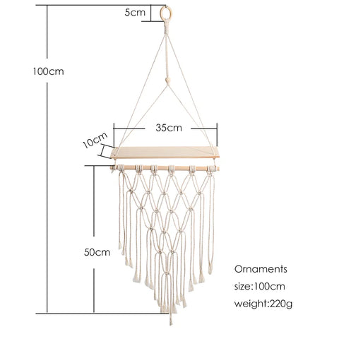 Etagere suspendue macramé