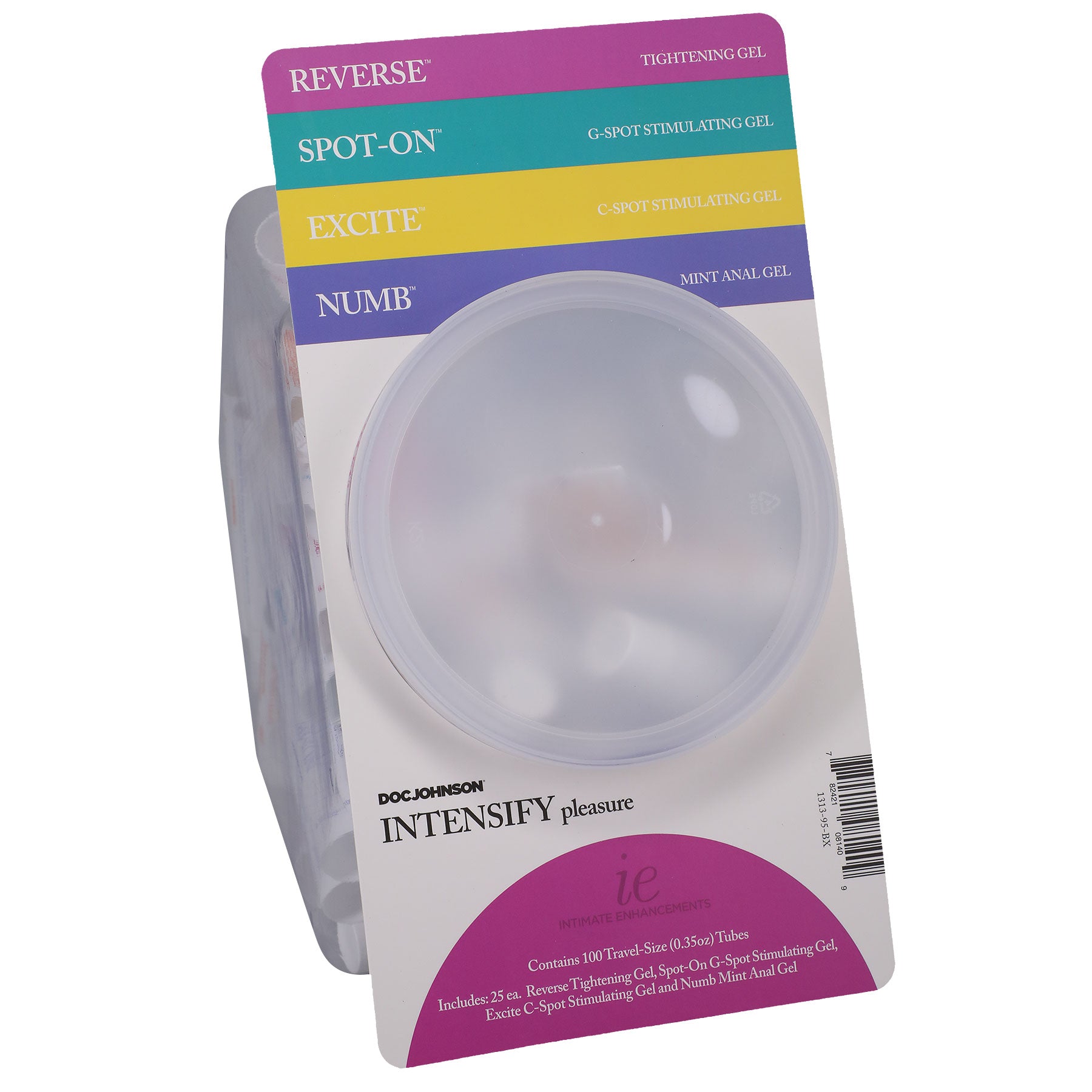 Intimate Enhancements - Intensify Pleasure - Fishbowl Display - 100 Pieces - 0.35 Oz Tubes