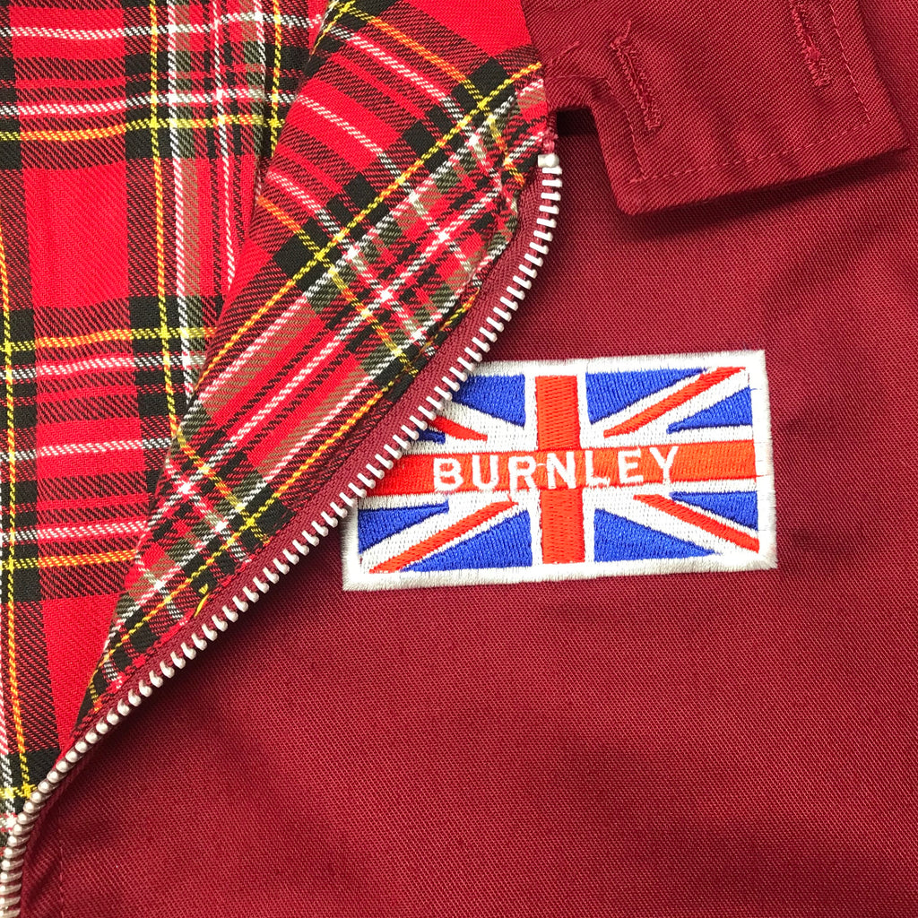 Burnley Flag Harrington Jacket | Embroidered Burnley Football Clothing ...
