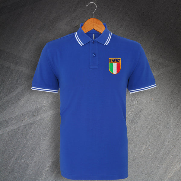 Retro Italy Polo Shirt | Embroidered Italia Football Clothing for Sale