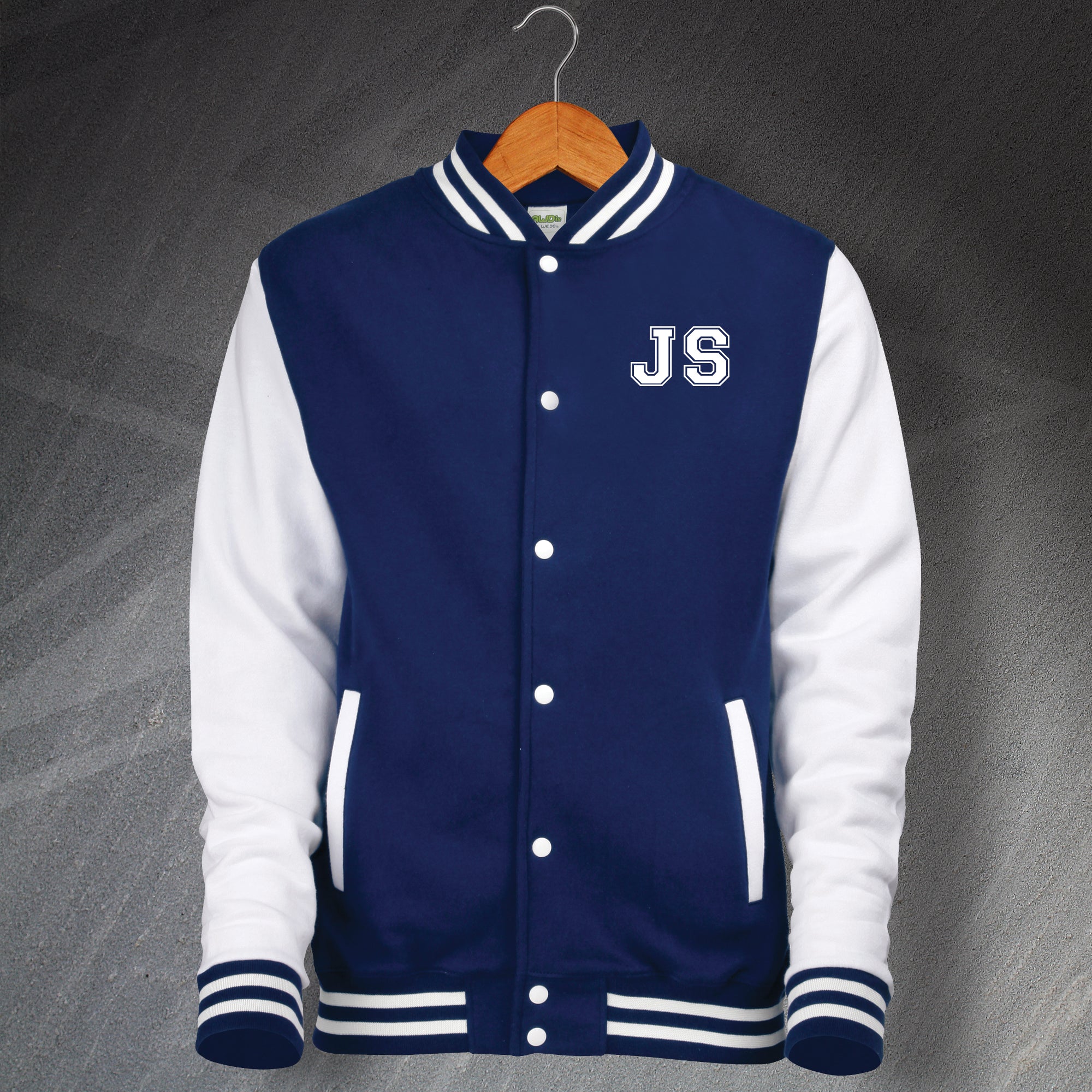 JS Initials Varsity Jacket | Embroidered Jackets with Initials ...