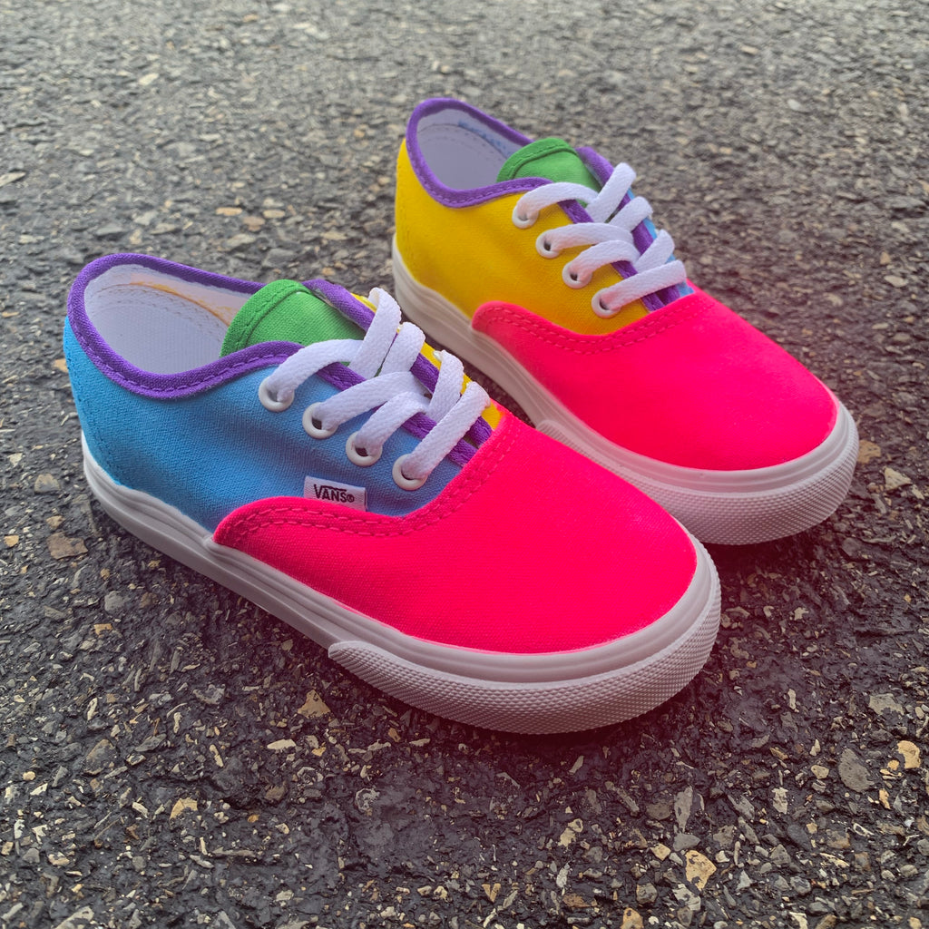 vans pink blue and yellow